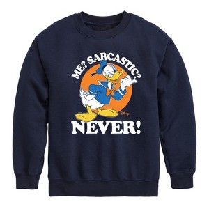 Boys' - Disney - Donald Me Sarcastic Never Graphic Long Sleeve Fleece Sweatshirt - 1 of 4