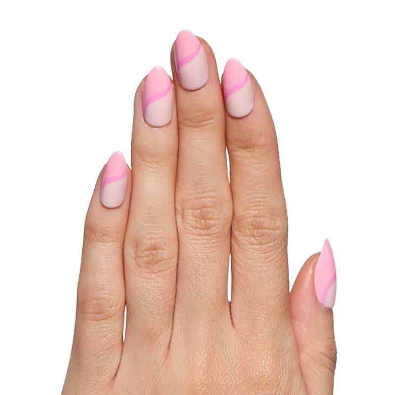 Olive &#38; June Press-On Fake Nails - M Almond - Pink Simple Twist - 42ct, 6 of 9
