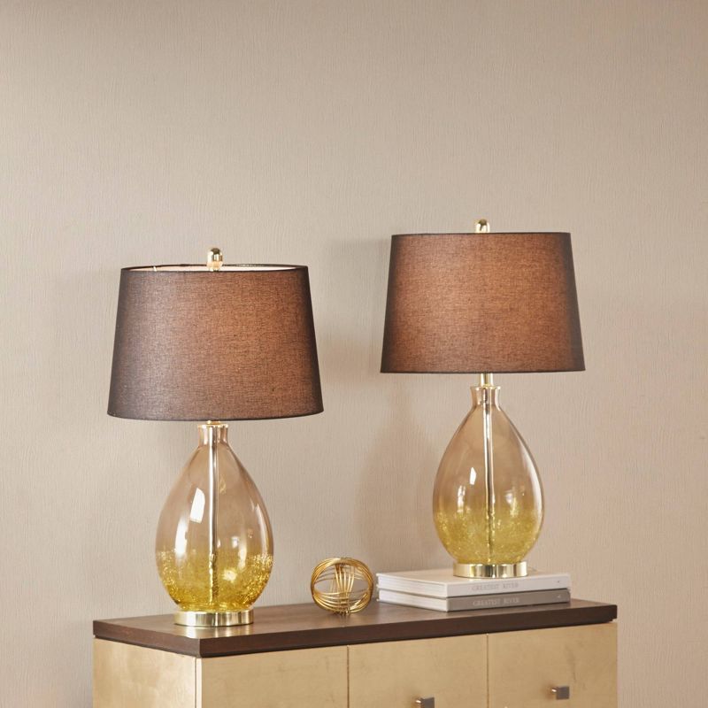 Set of 2 Cortina Glass Table Lamp Gold - 510 Design, 3 of 8