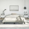 vidaXL Queen Bed Frame, Velvet Upholstered Platform Bed Frame, Light Gray, No Mattress - 3 of 4