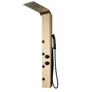 BWE 4-Jet Rainfall Shower Panel System with Rainfall Shower Head and Shower Wand - 1 of 4