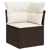 vidaXL 9 Piece Patio Sofa Set with Cushions Brown and Cream Poly Rattan - Without Storage - 4 of 4