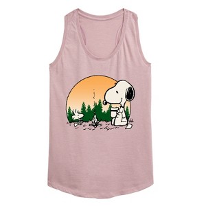 Women's - Peanuts - Campire Mugs Graphic Racerback Tank - 1 of 4