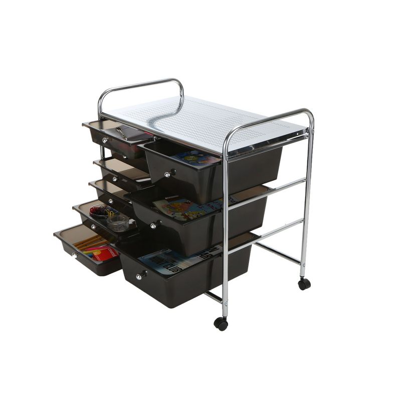 Mind Reader Storage Drawer Rolling Utility Cart, 6 Drawer Organizer, White, 2 of 15