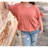Women's Erin Lightweight Textured Tried Ruffle Blouse - Heyson - 2 of 3