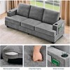 COZONY 89" 3-Seater Modern Chenille Sofa with Deep Seats, Cup Holders & Side Storage Pockets, Upholstered Couch for Living Room or Apartment Lounge - 4 of 4
