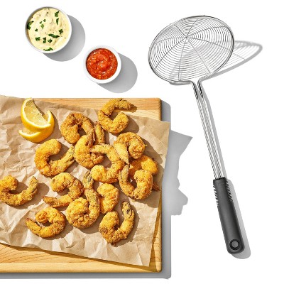 OXO Stainless Steel Scoop and Strain Skimmer: Dishwasher-Safe Skimmer Spoon, 14.6" Length, 5.4" Head Diameter