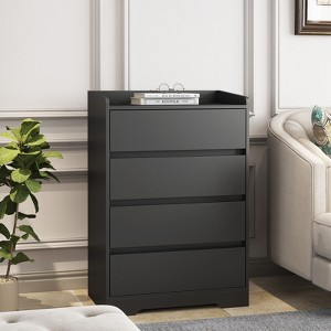 FONTOI 4 Drawer Dresser, Modern Wooden Cabinet for Living Room, Entryway, Bedroom, Hallway, Black, 15.75"*38.38"*25.59" - 1 of 4