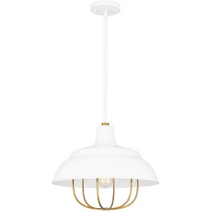 Quoizel Lighting Darmody 1 - Light Pendant in  White Lustre - 1 of 4