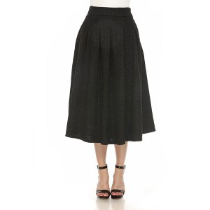 White Mark Women's Flared Tweed Skirt - 1 of 4