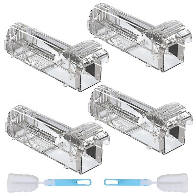 iMountek "4Pcs Humane Live Mouse Trap - Reusable Rat Rodent Catch & Release Cage, Safe for Family & Pets" white