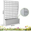 Metal Planter Box with Trellis, Raised Garden Bed, Outdoor Garden Box with Privacy Screen & Drainage Holes for Climbing Plants Flower, Black - 2 of 4