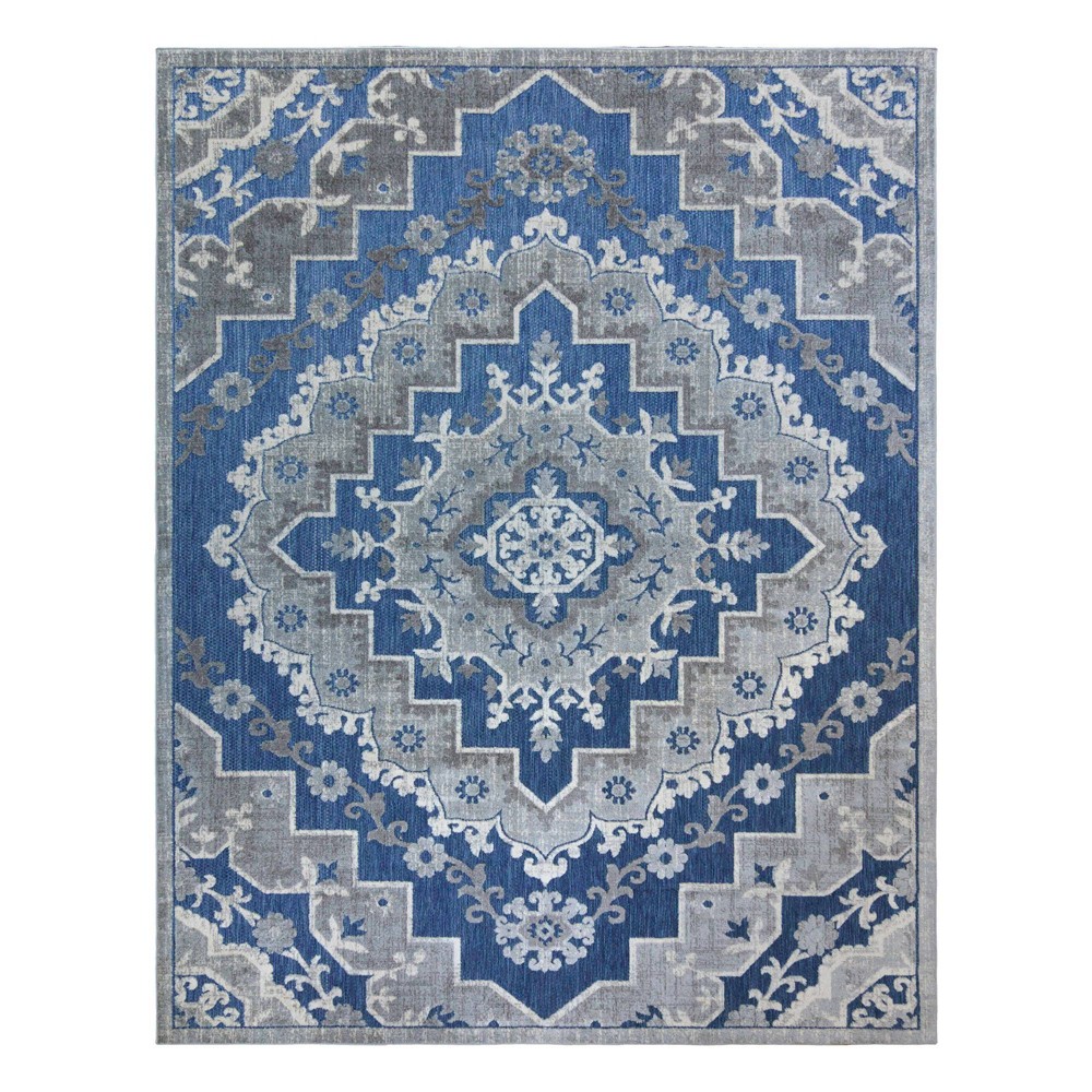  x 13' Fosel Arasi Outdoor Rug Blue/Gray