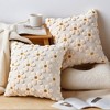 REGALWOVEN Daisy Flower Farmhouse Soft Modern Throw Pillow Covers for Sofa Holliday Home Decor 18 x 18 Inch 2 Pcs - 2 of 4