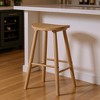 HomeRoots 30" Natural Solid Wood Backless Bar Height Bar Chair - 2 of 4