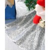 Wikineon Christmas Tree Skirt Silver Xmas Tree Ornaments Sequin Fabric Tree Floor Carpets 48inch Tree Skirting Dress for Festival Holiday Party - 4 of 4
