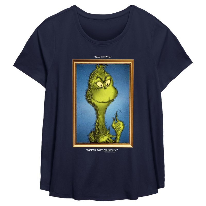 Women's Dr. Seuss Framed Grinch Painting T-Shirt, 1 of 4