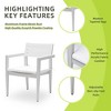 DOMETOUR Outdoor Patio Modern Aluminum Stationary Dining Chairs 4Pcs with Outdoor-Grade Fabric Cushions, Tapered Feet, Fully Assembled and Stackable - 3 of 4