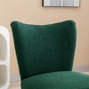 Modern Boucle Armless Accent Chair with Foam Upholstery, Rubber Wood Legs – Stylish and Comfortable Chair for Living Room, Office Bedroom - 2 of 4