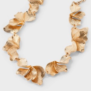 Floral Petal Necklace - A New Day™ Gold: Lobster Claw Clasp, Zinc Material, 16" Length, 3" Extender - 1 of 4