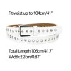 Allegra K Women's PU Leather Metal Buckle Skinny Hollow Grommet Waist Belts - 3 of 4