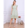 Allegra K Women's Floral Flutter Sleeves V Neck Smocked Ruffle Sundresses - 3 of 4