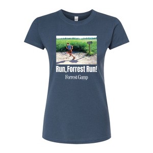 Women's - Forrest Gump - Run Forrest Run Juniors Fitted Graphic T-Shirt - 1 of 3
