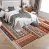 Washable Rug for Living Room Modern Bedroom Rug Geometrci Patchwork Rug Large Rug Non Slip Throw Rugs Stain Resistant Carpet - 2 of 4