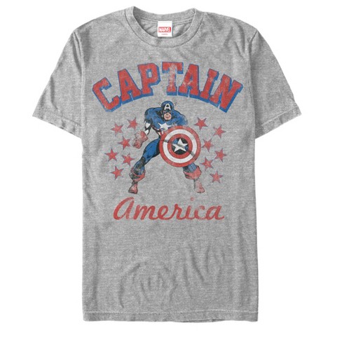 Men's Marvel Classic Captain America Stars T-shirt - Athletic Heather ...