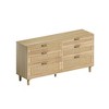 Gulches 59" Natural Rattan 6-Drawer Dresser, Metal Handle & Wood Legs Storage Cabinet for Bedroom, Hallway & Living Room - 3 of 4