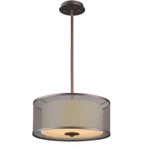 Chloe Lighting Audrey Transitional 3 Light Rubbed Bronze Ceiling Pendant 15" Wide - 1 of 2