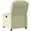 vidaXL Cream Recliner Chair - Wingback Armchair for Home Theater with Side Pocket, Wooden/Metal Frame, Manual Recline Function, 100% Real Leather - 3 of 4