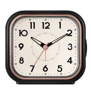 Aoibox Vintage Retro Analog Alarm Clock, Super Silent Non Ticking with Manual Light & Snooze, Simple Design for Living Room, Bedroom, Bedside, Desk - 1 of 4