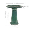 Sunnydaze Rennes Ceramic Bird Bath - Turquoise - 22.5" H - 3 of 4