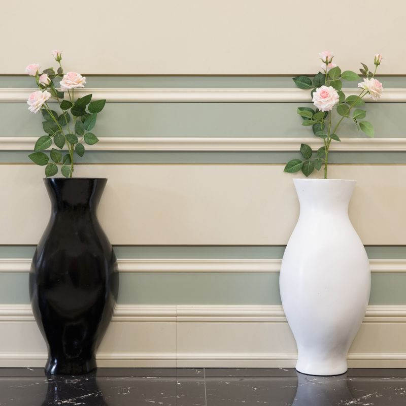 Uniquewise Tall Narrow Vase, Sleek Split Vase, Modern Floor Vase, Decorative Gift, Vase for Interior Design, 24.5 Inch Vase, Set of Black and white, 2 of 6