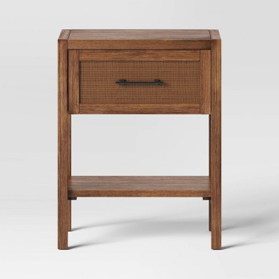 Warwick End Table With Drawer Brown Threshold Veneer Finish Storage Shelf Wood Frame Target