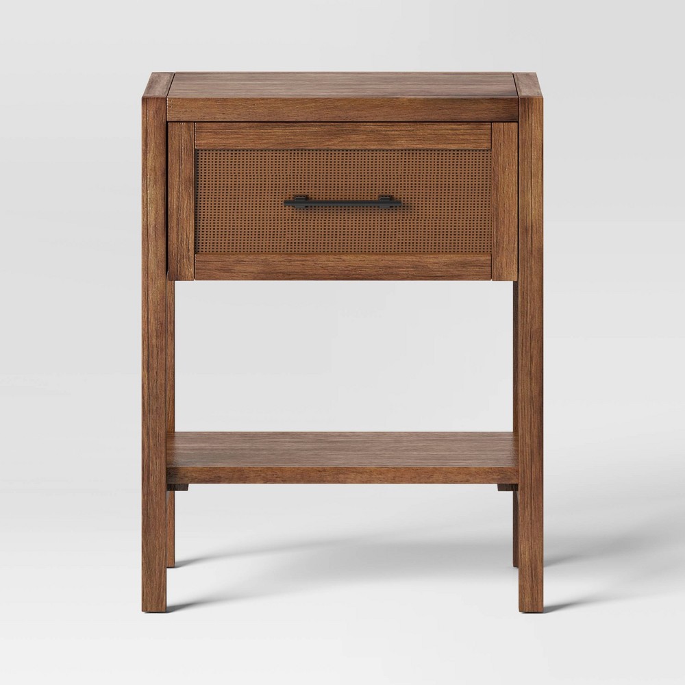Photos - Coffee Table Warwick End Table with Drawer Brown - Threshold™