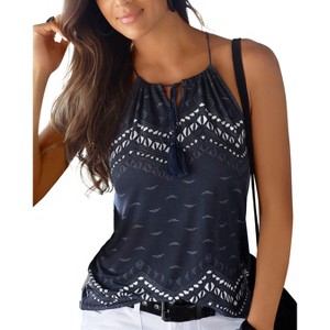 Women's Braided Strap Print Top - LASCANA - 1 of 4