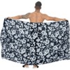 LA LEELA Men's Hawaiian Lava Lava Beach Sarong Wrap Beachwear Cover-Up Summer Long Swimwear Vacation Cover Up For Men One Size Onyx, Floral - 4 of 4