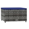vidaXL Patio Footrest with Cushion Gray Poly Rattan - 2 of 4