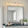 POWLIG 44.5-in 5-Light Chrome Dimmable Bathroom Transitional Vanity Light with Crystal Shade - 3 of 4