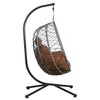 Leisuremod Summit Outdoor Single Person Egg Swing Chair in Grey Steel With Cushions - 2 of 4