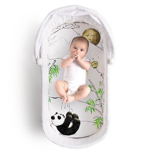 JumpOff Jo Hypoallergenic Fitted Bassinet Sheet for Baby Boys & Girls - Rectangular, Hourglass & Oval Crib Compatible, Soft, Breathable, Machine Washable - 1 of 4