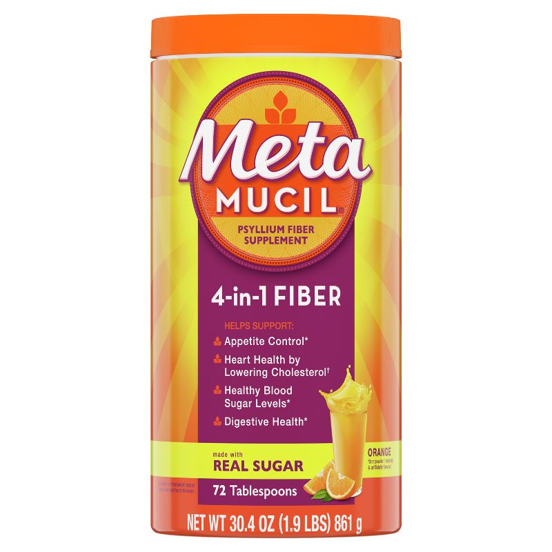 Metamucil Psyllium Fiber Supplement with Sugar Powder - Orange, 6 of 13