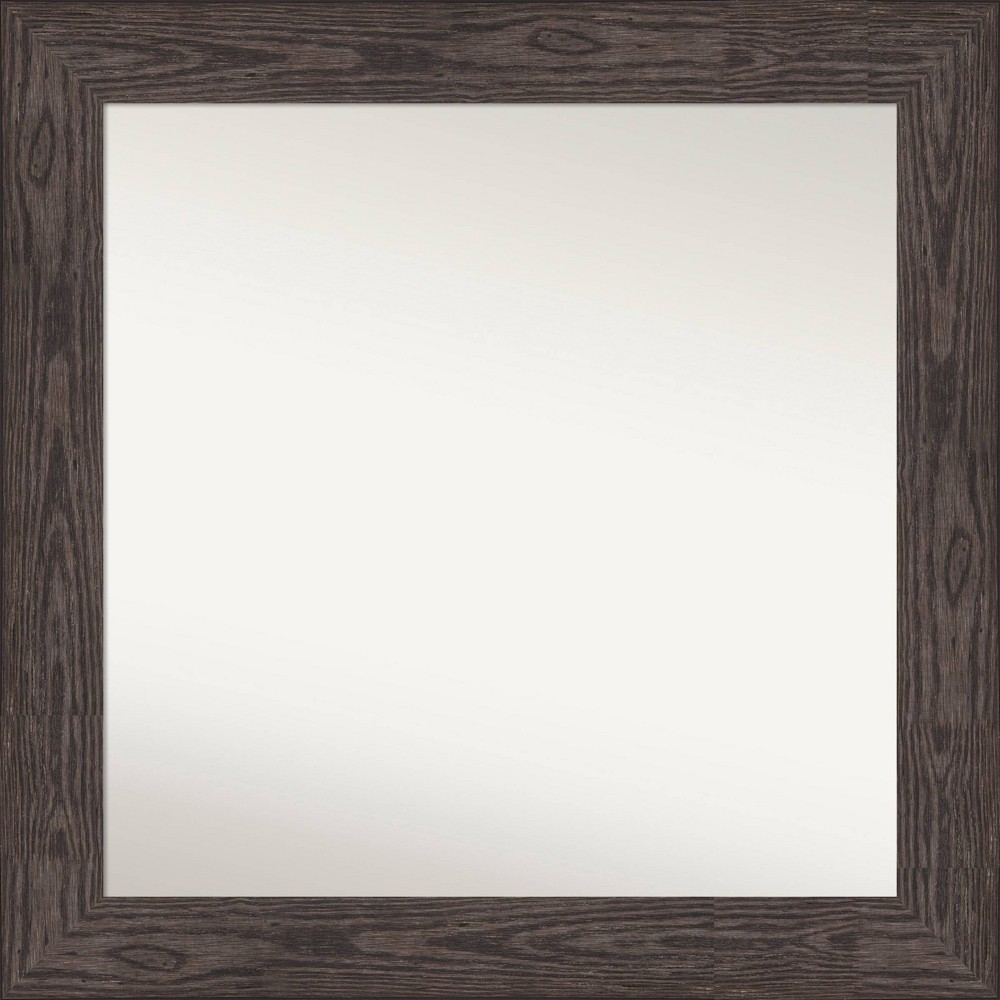 Photos - Wall Mirror 32" x 32" Non-Beveled Bridge Black Wood  - Amanti Art