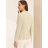 INSPIRE CHIC Women's Notch Lapel One Button Casual Suit Linen Blazer - 3 of 4