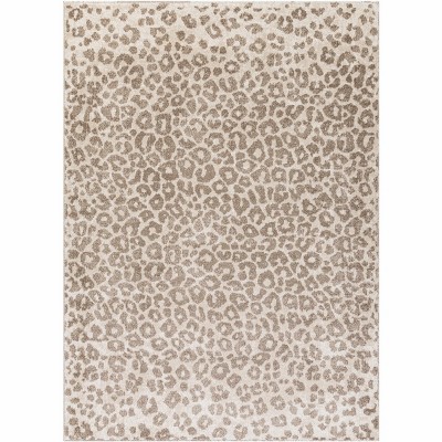 Hauteloom Tan Bonhill Leopard Print Area Rug
