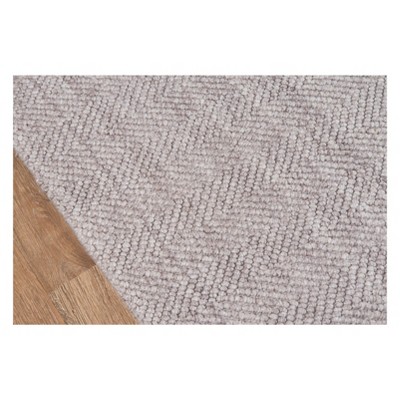 Gray and Brown Herringbone Handwoven Wool Area Rug