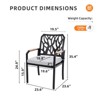 SKRAN Outdoor Patio K/D Aluminum Stationary Dining Chairs 2PCS with Outdoor-grade Fabric Cushions, Branch-Like Backrest ,Wood Armrests, Bourbon Brown - 3 of 4