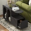 Mobile End Table with Lockable Wheels, Narrow Coffee Table with Storage, Accent Nightstand Sofa Side Table for Living Room Bedroom Office - 2 of 4